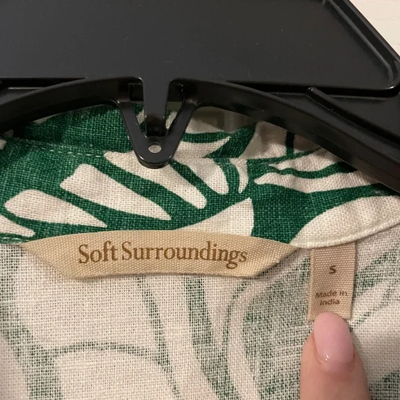 Soft Surroundings Green and White ‘Steffi’ maxi  dress with short sleeves - Picture 3 of 6